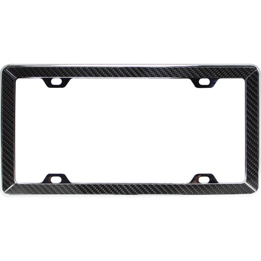 Pilot Carbon Fiber On Chrome License Frame